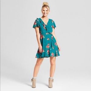 Xhilaration Jade Floral Wrap dress